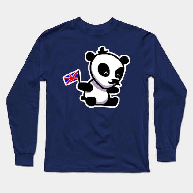 Fancy Panda Shirt Long Sleeve T-Shirt by The darkcartoon